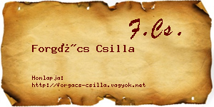 Forgács Csilla névjegykártya