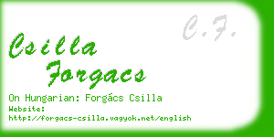 csilla forgacs business card