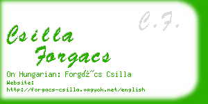 csilla forgacs business card